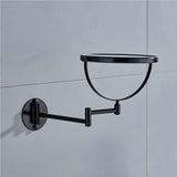 Wall Mounted Makeup Mirror 20cm Black 3 Pack 360 Rotatable Extendable Double Mirror V1188-TAL-912M-0310