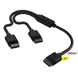 Corsair iCUE LINK Cable, 1x 600mm Y-Cable with Straight connectors, Black V1202-V2-CAC-ICLK-YCB-60C-K