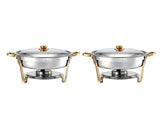 5-Star Chef 5L Chafing Dish Set 2-Pack, Food Warmer Catering Server Buffet CD-5L-DBL-SS