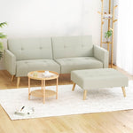 Artiss Sofa Bed Ottoman 3 Seater Beige Faux Linen SBED-I-3S-01-BG-ABC