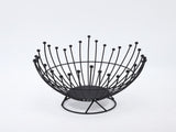 Pedestal Base Black Modern Metal Wire Fruit Basket Bowl - Countertop Storage for Fruit & Snacks V888-ELOSUNG28028