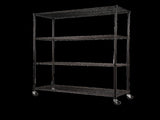 Wire Storage Rack 150x60cm Black Shelving with Wheels V63-841101