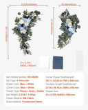 VEVOR Artificial Wedding Arch Flowers Kit Blue With 2 Pcs Flowers 2 Pcs Drapes V952-HLGMHTJ4JTLS5XC9FV0