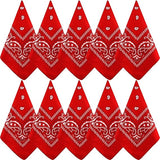 10 Pack Red Paisley Bandanas 55x55cm Polyester Headband Scarf Tie Accessories V1258-DP02-BOL-790