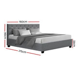 Artiss Bed Frame Queen Size Gas Lift Grey VILA BFRAME-E-VILA-Q-GY-AB