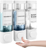 3-Pack Wall Mounted Soap Dispenser for Shampoo & Soap, 300ml x3, White V1188-MS-325-0124