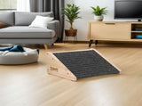 Khaki Wooden Dog Ramp for Indoor Use Nonslip Senior Pet Friendly Steps V1366-AZ2-W-21411