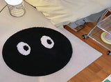 Round Rug Cute Black Face Rug Soft Flocking Carpet Skid Resistant Rug for Bedroom Bathroom Living V1294-YM0710-3117230206512