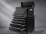 Giantz 15 Drawers Tool Chest Trolley Toolbox 2-in-1 Storage Black TB-15DR-105-BK