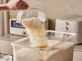 Regular Gray Smart Kitchen Rice Dispenser - Automatic Press-Style Rice Storage Bin V888-ELOSUNG18342