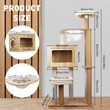VaKa 1.42M Cat Tree Tower Scratching Post Scratcher Cats Condo House Bed Furniture V465-51027