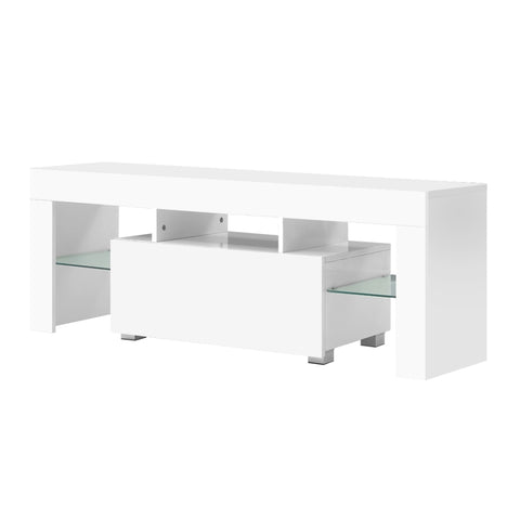 Artiss Entertainment Unit TV Cabinet LED 130cm White Elo FURNI-L-TV130-WH