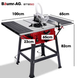 BAUMR-AG 2000W 255mm 10" Compound Table Saw, with Stand, Expandable Worktop, Vacuum Port, 45 Degree V219-SAWTBLBMX50A