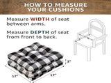 Kitchen Chair Cushions with Ties, Set of 2 Buffalo-Checked Dining Pads Seat for Chairs, 17 x inches V1188-WTJ-SJH-0990