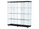Stacked 169cm Tall Glass Display Cabinet 4 Tier DBOX1002-4-T-BK