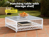 Gardeon 4 Seater Outdoor Sofa Set 5PCS Table Chair Set Garden Patio Furniture ODF-SOFA-5PCS-RATTAN-WH-ABC