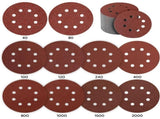 80 Pieces Sanding Discs for Eccentric Sander P40 to P2000 8 Hole, 125mm V1237-ZY-528-065