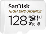 SANDISK HIGH ENDURANCE MICROSDHC CARD SQQNR 128G UHS-I C10 U3 V30 100MB/S R 40MB/S W SD ADAPTOR V28-FFCSAN128GSQQNR