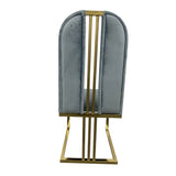 2X Dining Chair Stainless Gold Frame & Seat Blue Fabric V43-DC-FNC