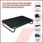 110 x 65cm Dog Pet Bed Foldable Elevated Portable Waterproof Outdoor Raised Basket V63-835861