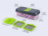13-in-1 Vegetable Chopper with 8 Interchangeable Stainless Steel Blades and Storage Box for Slicing, V1189-LC-KF-00013
