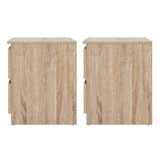 Artiss 2x Bedside Table 2 Drawers - PEPE Oak FURNI-E-PURE-WDX2