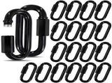 3.5" Black Quick Link, 20 Pcs 3/8" Heavy Duty Locking Carabiner, 2000 LBS Capacity, Durable V1258-DP02-WO-395