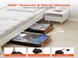 Under Bed Storage with Wheels, 650 x 460 x 180 mm Underbed Containers, Underbed Shoes Organizer with V952-CDCWKFTMBYDLATMLN001V0