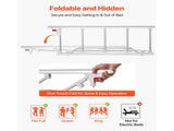 Foldable Bed Rail for Elderly, 122 cm Assist Rail with Fixing Strap, Adjustable Height Pipe V952-BCBSBCBSKZD1BAXNX001V0