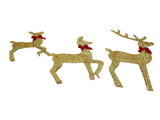 Deer Holiday Gold LED Easy Assembly 3 Piece Reindeer Family Decor for Xmas Festival Yard V1294-YM0901-3111240235711