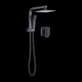 WELS 8" Rain Shower Head Set Square Dual Heads Faucet High Pressure With Mixer V63-828031