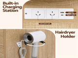 Artiss Dressing Table Vanity Desk Set Stool LED Bulbs Wood FURNI-L-DRESS08-WD-ABC