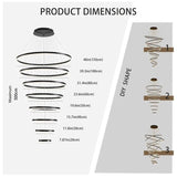 BAMDECOR A18815 Nordic Home Decor Dining Room Pendant lamp lights Ceiling Lamp Hanging Light V255-BAM-18815/8-BLK