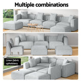 Artiss Modular Sofa Chaise Set 6-Seater Grey SBED-E-FA-02-6S-GY