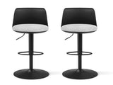 Artiss 2x Bar Stools Kitchen Swivel Gas Lift Counter Dining Chair Curved Black BA-BB-8097C-BKX2
