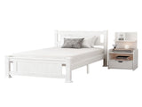 Artiss King Single Bed Frame and Bedside Table White WBED-004KS-FURNI-P16-AB