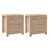 Artiss 2x Bedside Table 2 Drawers - MAXI Pine FURNI-N-MAXI-BS01-WDX2