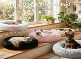 Pet Bed Anti-Anxiety Pet Bed Donut Pet Bed Small Dog Bed Medium Dog Bed Cat Bed - Navy / 20in V1107-135-34402-NVY-20IN