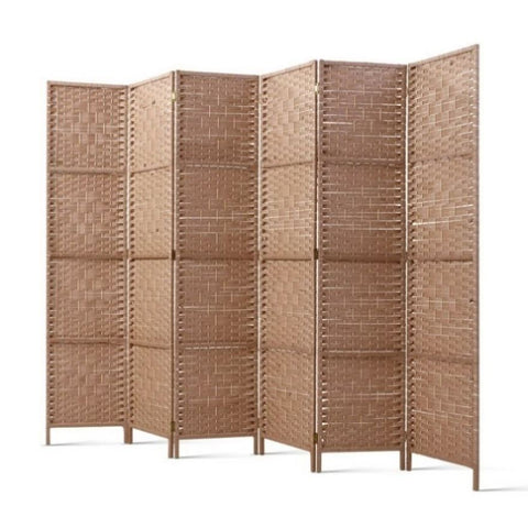 Artiss 6 Panel Room Divider Screen 245x170cm Woven Natural RD-C-8001-6P-NT