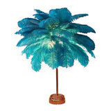 Feather Table Lamp Battery Operated LED Night Light with USB Port Soft Feathers for Bedroom Living V1366-AZ2-W-14874