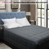 Shangri La Bamboo Blend Microfiber Box End Quilt Charcoal Double V442-KIT-QUILT-BOXEND-CHARCOAL-DS