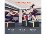 3 in 1 Plyometric Jump Box, 16/14/12 Inch Cotton Plyo Box, Platform & Jumping Agility Box, Anti-Slip V952-SHYTX161412YKXBJSV0