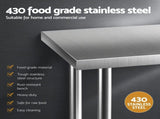 Cefito 914x762mm Stainless Steel Kitchen Bench 430 SSKB-430S-36-30