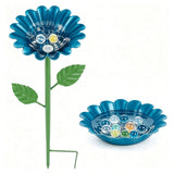 4PCS Bee Station,Iron Bee Water Feeder with Glass Marble and Flower Design,Practical Bird V1192-AZ-W-26407