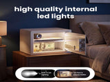 Wendlon White Safe Box Touch Screen with Fingerprint/Electronic Password, Backlit Keypad, LED Light, V1411-AU000025F