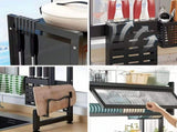 Over The Sink Dish Drying Rack Carbon Steel Dish Drainer Drying Rack 85cm Long Sink Caddy with Door V985-DISHDRYINGRACK