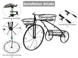 3-Tier Iron Bicycle Plant Stand Rack Tricycle Planter V178-66787
