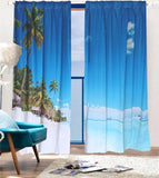 Sea View 3D Printing Blockout Curtains 260x213cm PINCH PLEAT Fabric Seascape V702-CNA2-213 HJ4