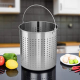 SOGA 21L 18/10 Stainless Steel Stockpot with Perforated Stock Pot Basket Pasta Strainer STOCKPOT30CMWPASTAINSERT3901