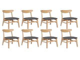 Levede 8xDining Chairs Kitchen Chair Nature CH1067-2-NTX4